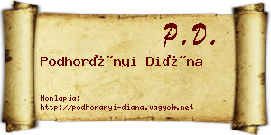 Podhorányi Diána névjegykártya